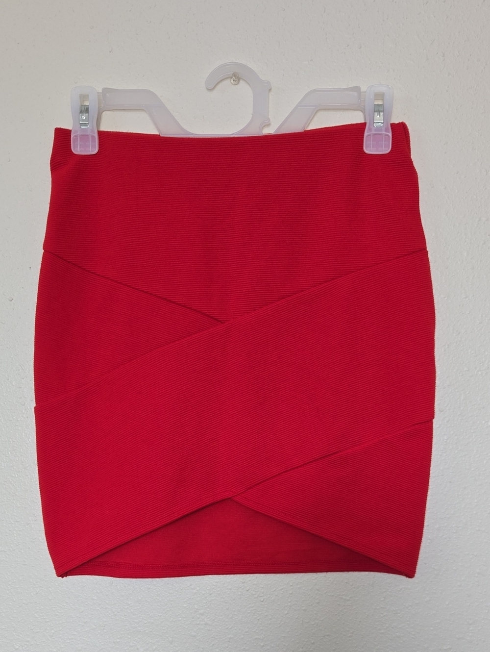 Forever 21 Red Cross-Front Mini Skirt